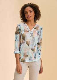 FDJ Printed 3/4 Sleeve Top