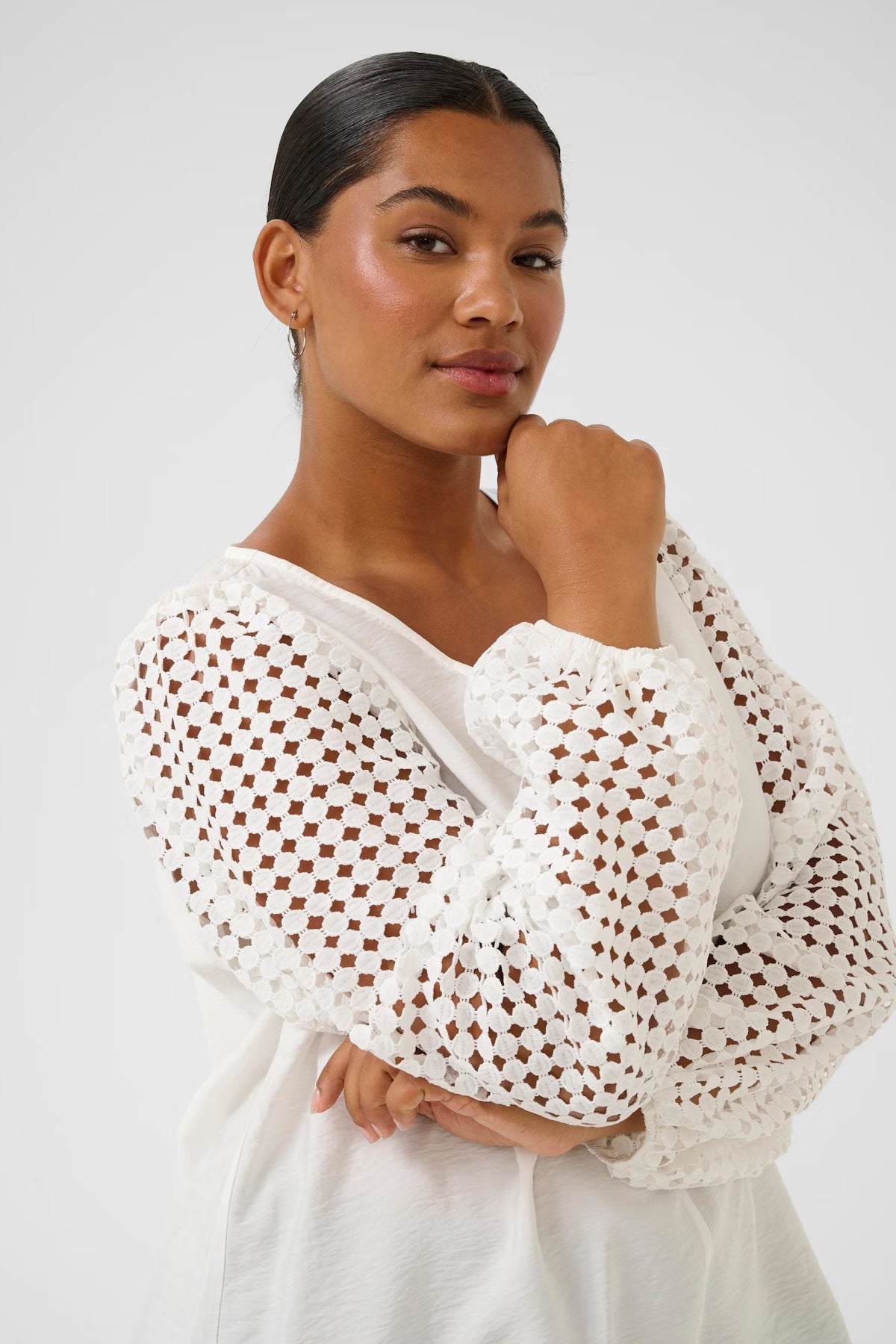 KAFFE CURVE V-Neck Blouse