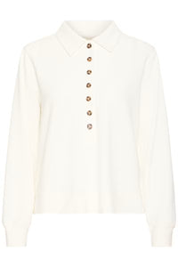 FRANSA Collared Long Sleeve Top