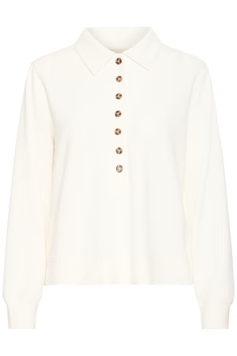 FRANSA Collared Long Sleeve Top
