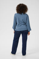 KAFFE CURVE Pleated Sleeve Sweater