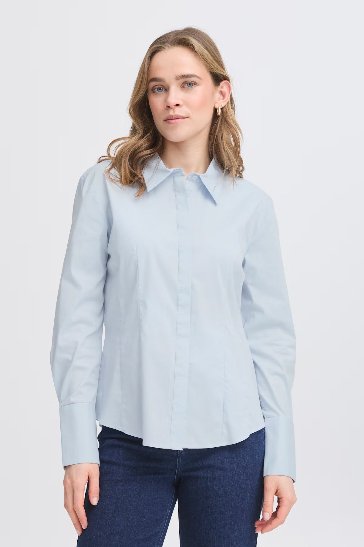 FRANSA Light Blue Collared Shirt