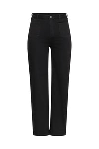 KAFFE CURVE Black Wide Leg Denim