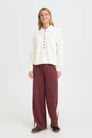 FRANSA Collared Long Sleeve Top