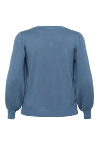 KAFFE CURVE Pleated Sleeve Sweater