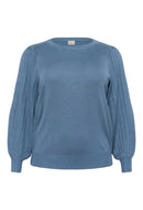 KAFFE CURVE Pleated Sleeve Sweater