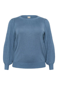 KAFFE CURVE Pleated Sleeve Sweater