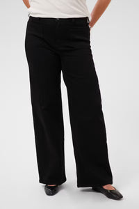KAFFE CURVE Black Wide Leg Denim