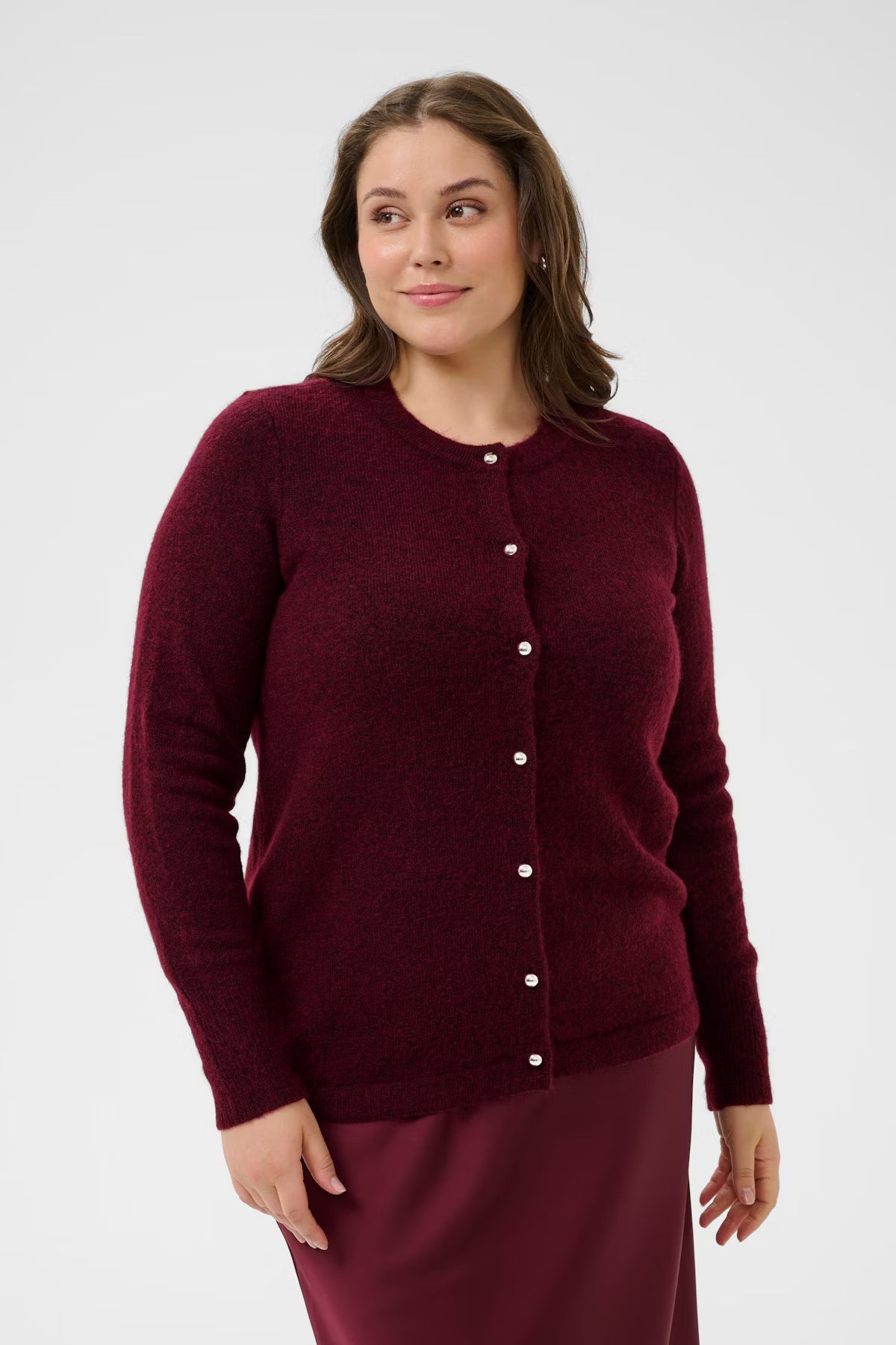 KAFFE CURVE Button Front Cardigan