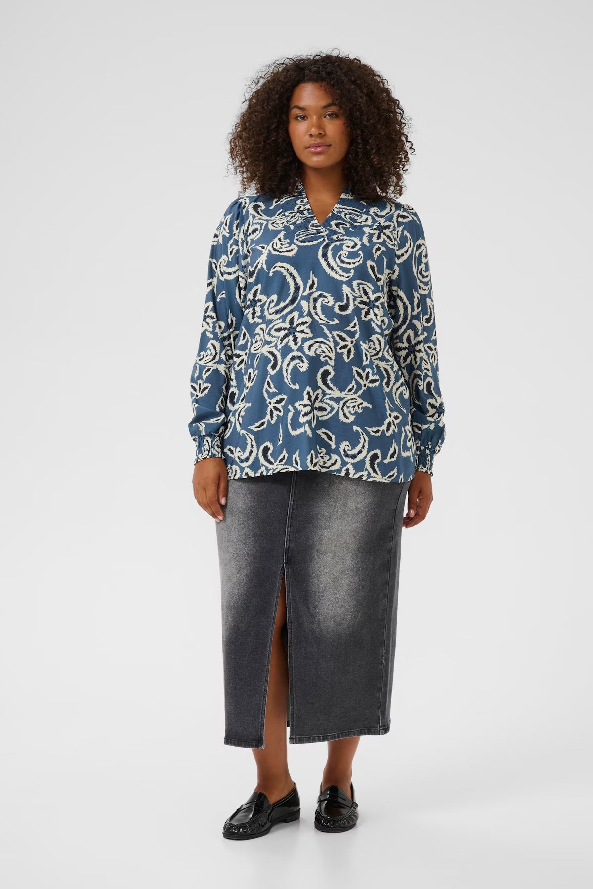 KAFFE CURVE Patterned Blouse