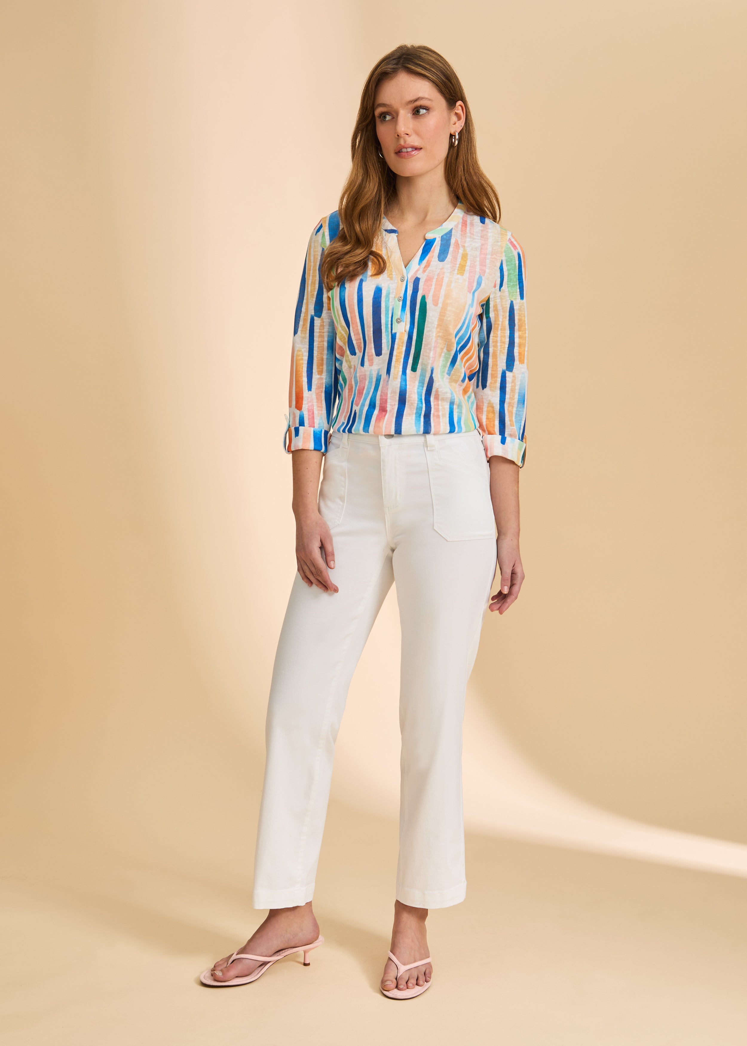 FDJ 3/4 Sleeve Printed Top