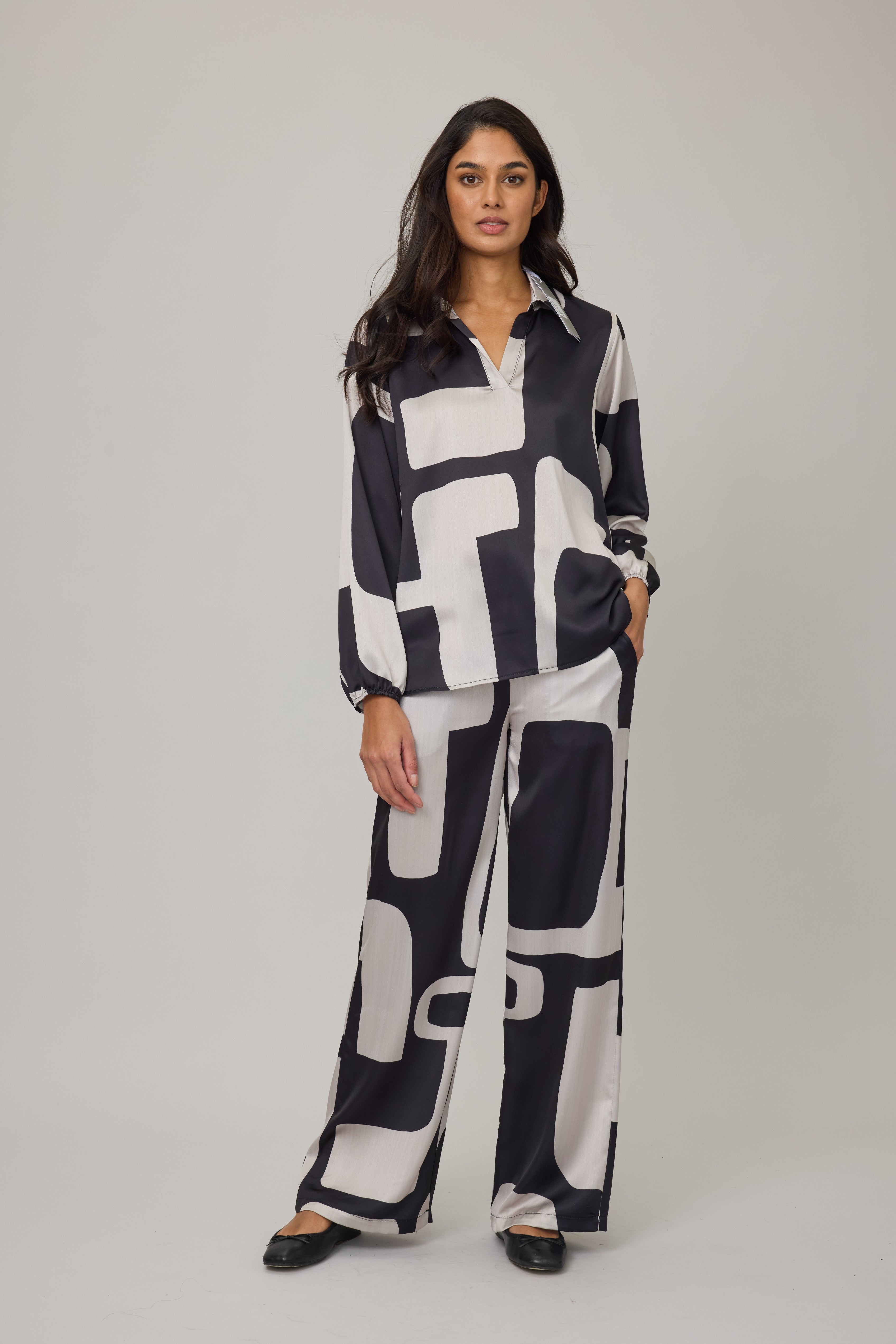 PISTACHE Abstract Print Blouse