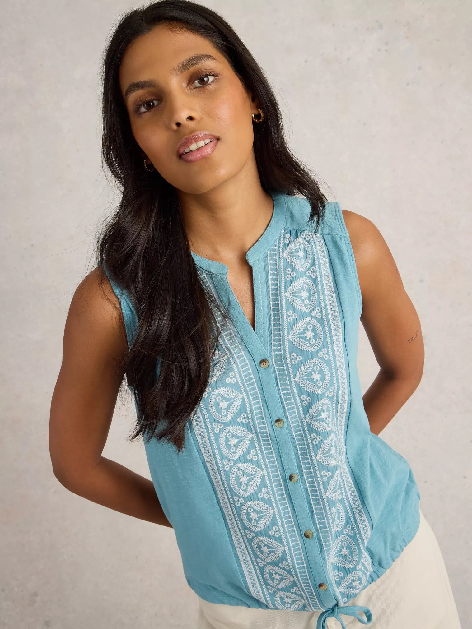 WHITE STUFF Tulip Sleeveless Blouse