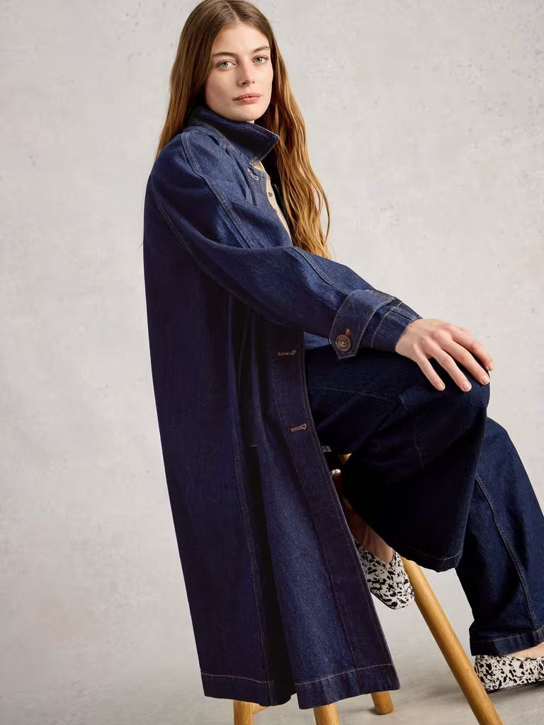 WHITE STUFF Oakleigh Denlim Long Sleeve Coat