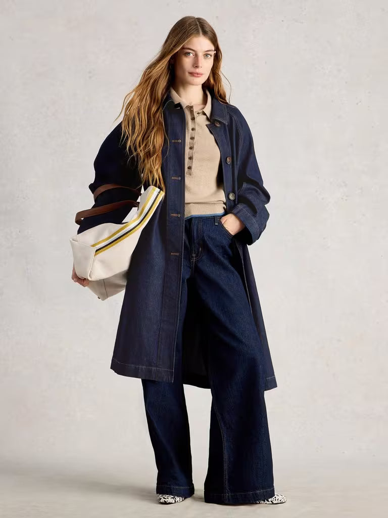 WHITE STUFF Oakleigh Denlim Long Sleeve Coat