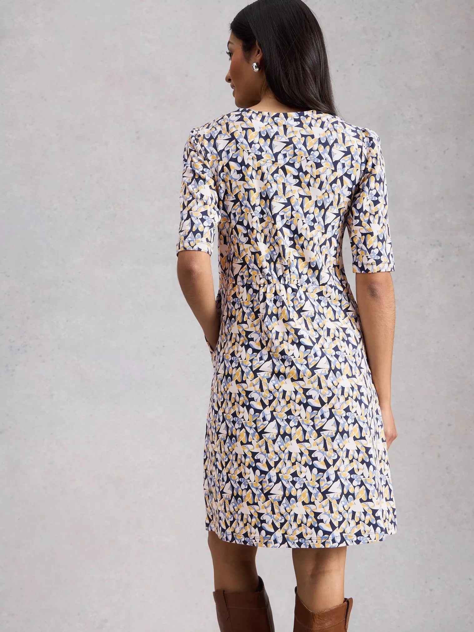 WHITE STUFF Olivia Jersey Crew Neck Dress