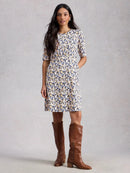 WHITE STUFF Olivia Jersey Crew Neck Dress