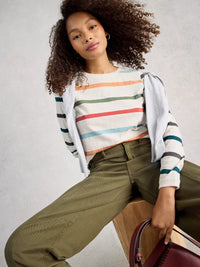 WHITE STUFF Striped Long-Sleeve T-Shirt