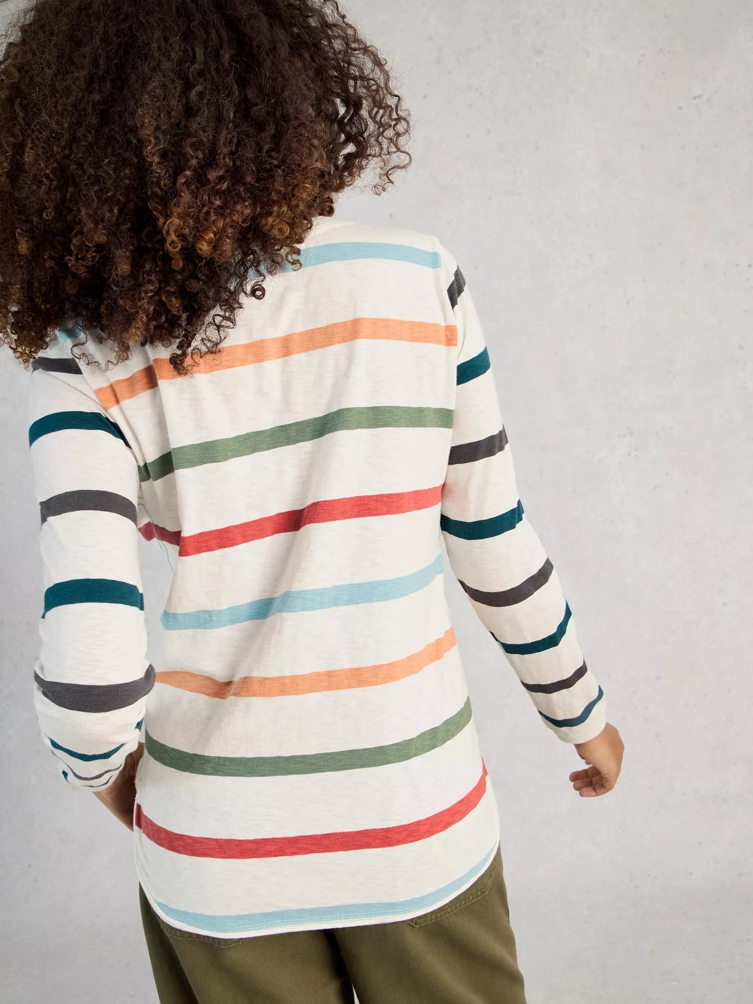 WHITE STUFF Striped Long-Sleeve T-Shirt