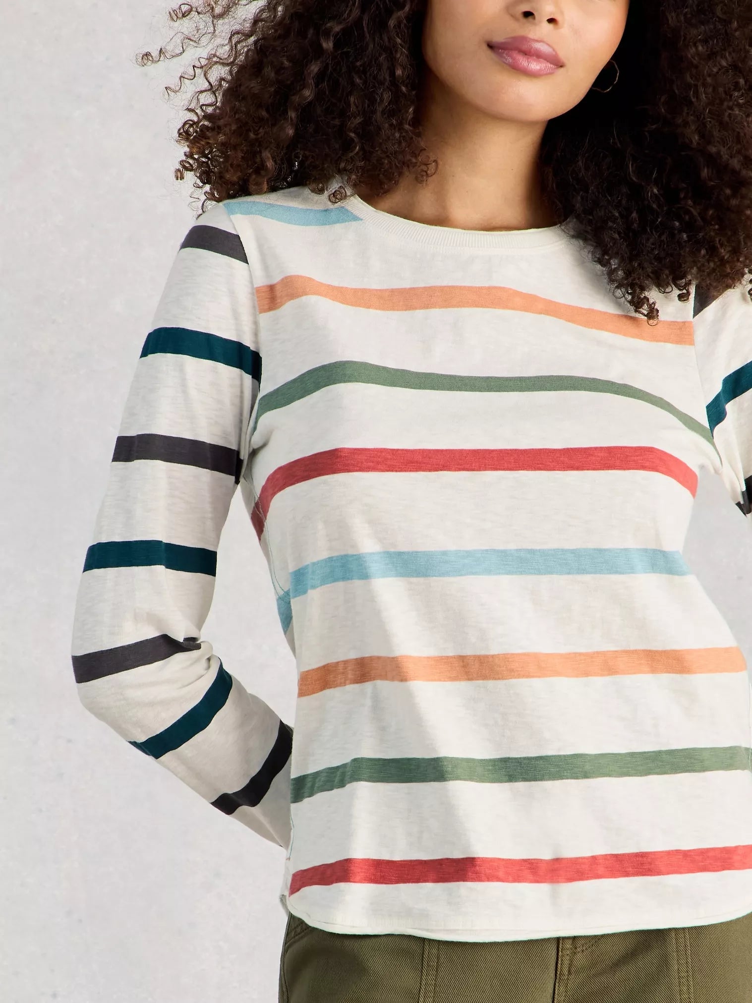 WHITE STUFF Striped Long-Sleeve T-Shirt