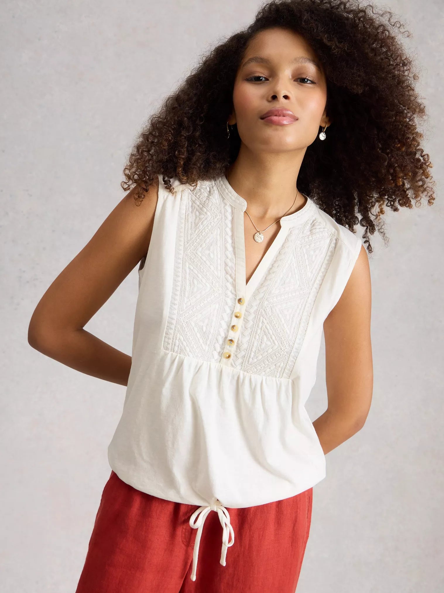 WHITE STUFF Peony Sleeveless Blouse