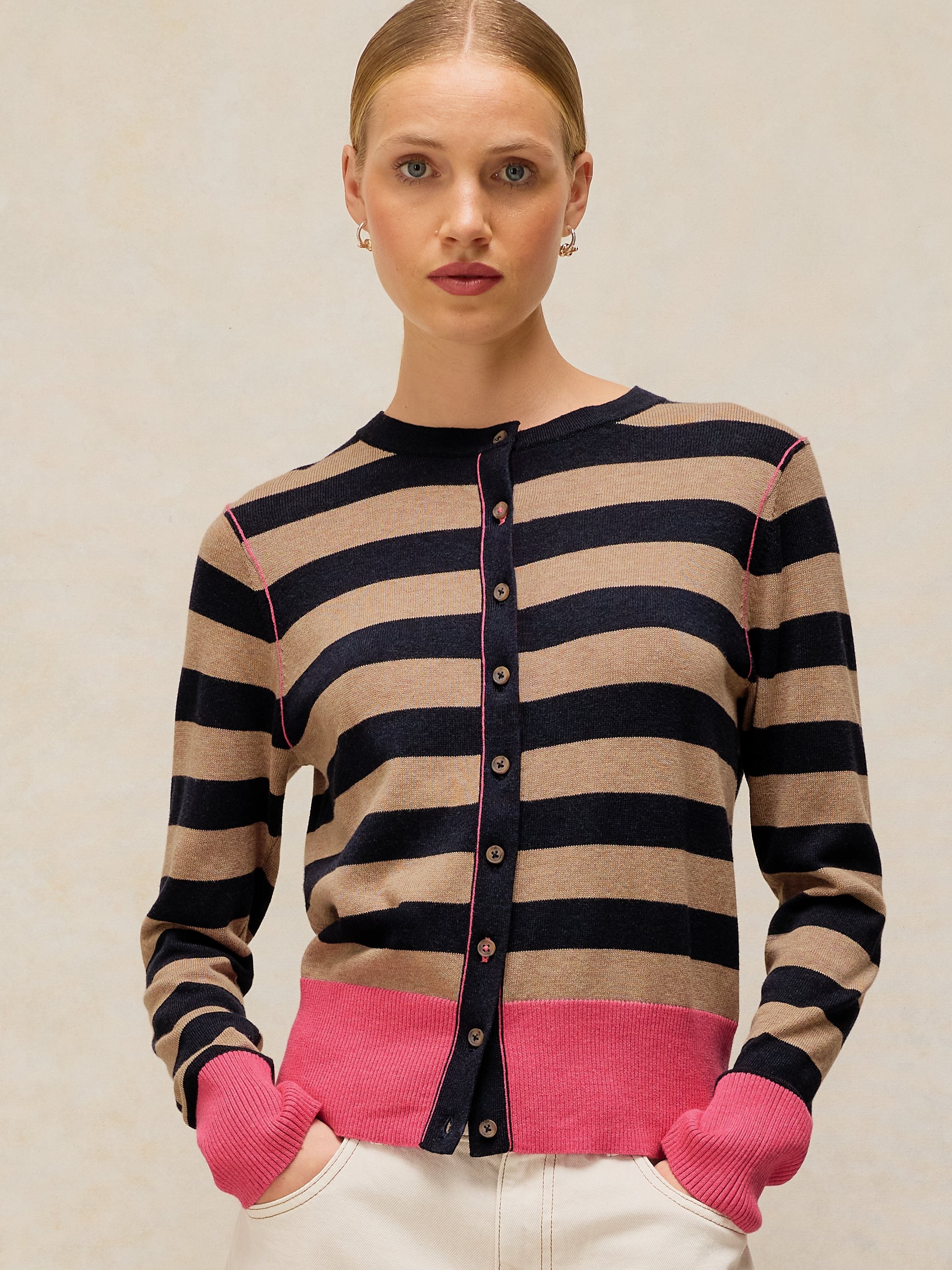 WHITE STUFF Striped Cardigan