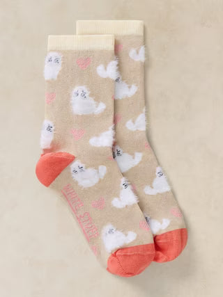 WHITE STUFF Fuzzy Cat Socks