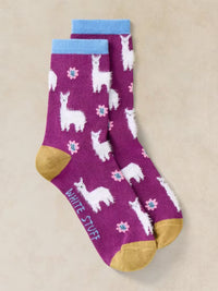 WHITE STUFF Fuzzy Lama Socks
