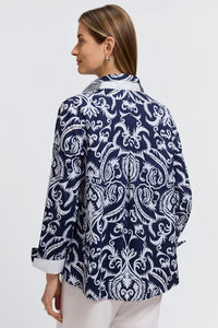 FOXCROFT Printed Damask L/S Blouse