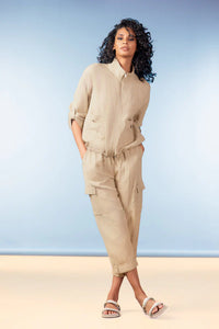 ALISON SHERI Linen Blend Cargo Pants