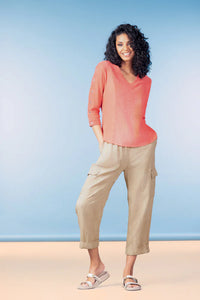 ALISON SHERI Linen Blend Cargo Pants