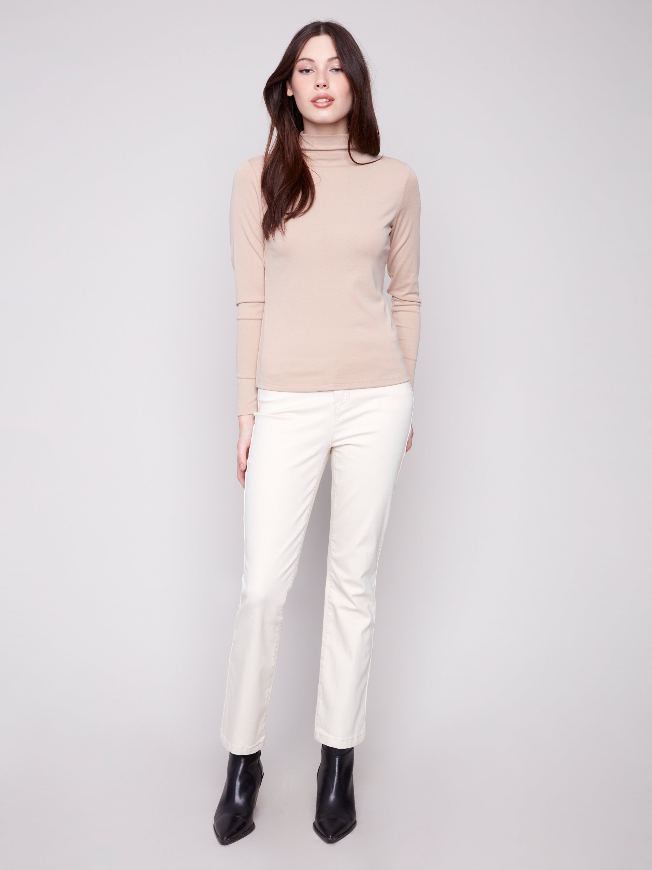 CHARLIE B Mock Neck L/S Top