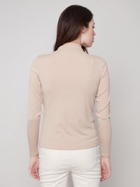 CHARLIE B Mock Neck L/S Top