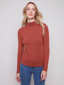 CHARLIE B Mock Neck L/S Top