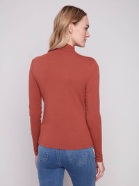 CHARLIE B Mock Neck L/S Top