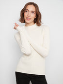 CHARLIE B Ribbed Mock Neck Sweater