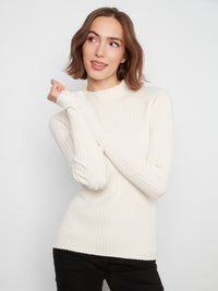 CHARLIE B Ribbed Mock Neck Sweater