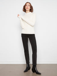 CHARLIE B Ribbed Mock Neck Sweater