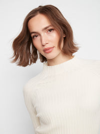 CHARLIE B Ribbed Mock Neck Sweater