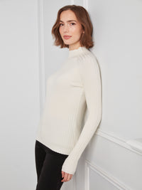 CHARLIE B Ribbed Mock Neck Sweater