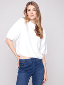 CHARLIE B Short Sleeve Sweater