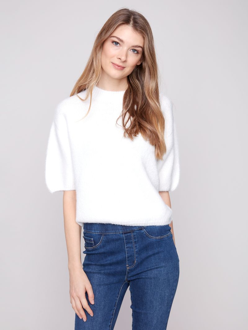 CHARLIE B Short Sleeve Sweater