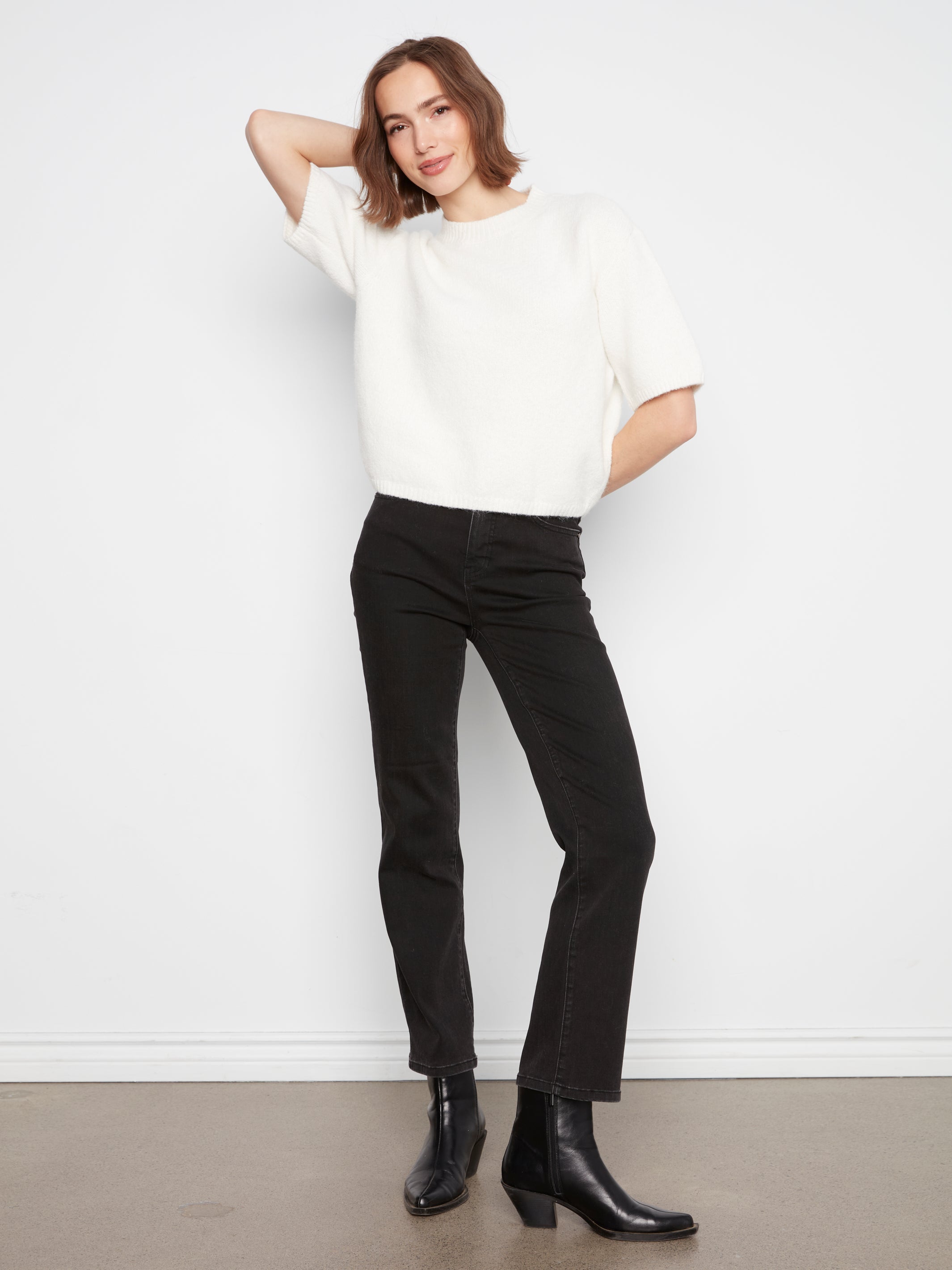 CHARLIE B Short Sleeve Sweater