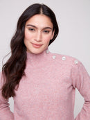 CHARLI B Mock Neck Sweater