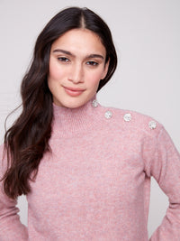 CHARLI B Mock Neck Sweater