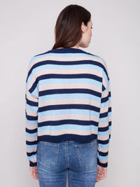 CHARLIE B Striped Crew Neck Sweater