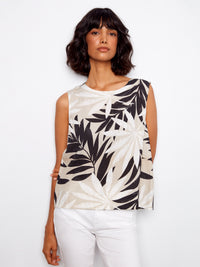 CHARLIE B Sleeveless Linen Top