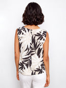 CHARLIE B Sleeveless Linen Top