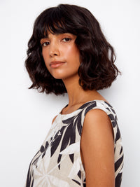 CHARLIE B Sleeveless Linen Top