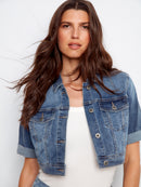 CHARLIE B Cropped Denim Jacket